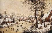 Winter Landscape with Skaters and Bird Trap, BRUEGEL, Pieter the Elder